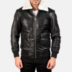 Airin G-1 Black & White Leather Bomber Jacket - Image 4