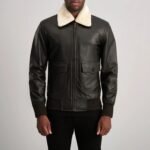 Airin G-1 Brown & Cream Leather Bomber Jacket - Image 4