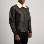 Airin G-1 Brown & Cream Leather Bomber Jacket - Image 2