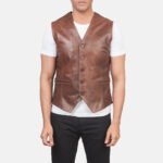 Auden Brown Leather Vest - Image 4