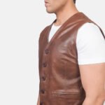 Auden Brown Leather Vest - Image 6