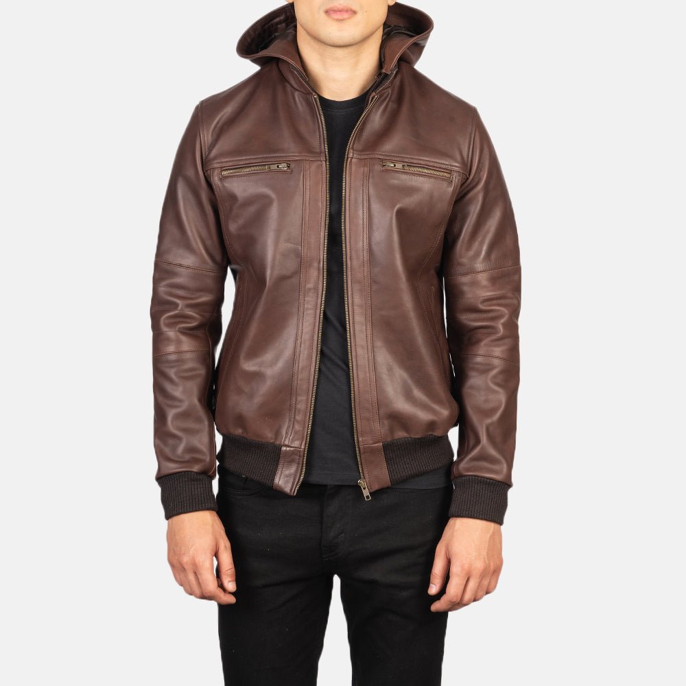 [FS] Bouncer Biz Brown Leather Bomber Jacket - Image 1