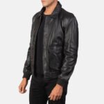 Coffmen Black A2 Leather Bomber Jacket - Image 3