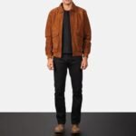 Coffmen Brown Suede A2 Bomber Jacket - Image 3