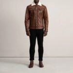 Dallis Brown Leather Shearling Trucker Jacket - Image 3