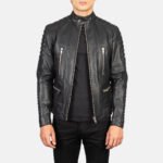 Damian Black Leather Biker Jacket
