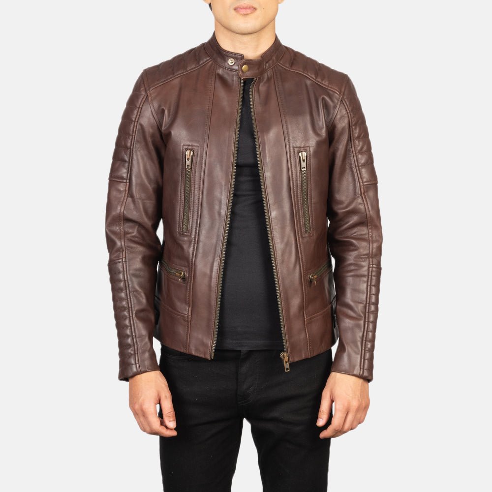 Men_s_Damian_Brown_Leather_Biker_Jacket_Open_Front_5af436d6-d7ee-45a2-b1a2-d0462c328b9a Damian Brown Leather Biker Jacket - Image 1