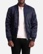 Danson Quilted Blue Varsity Jacket - Image 3