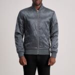 Danson Quilted Grey Varsity Jacket