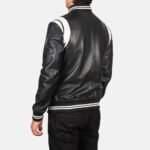 [FS] Dantee Black Leather Varsity Jacket - Image 5