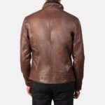 Darren Brown Leather Biker Jacket - Image 5