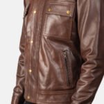 Darren Brown Leather Biker Jacket - Image 6