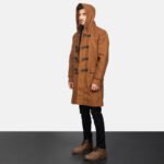 Drake Khaki Wool Hooded Duffle Coat - Image 2