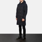 Drake Black Wool Hooded Duffle Coat - Image 2