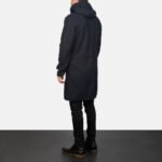 Drake Black Wool Hooded Duffle Coat - Image 5