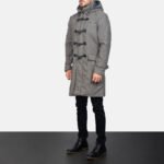 Drake Grey Wool Hooded Duffle Coat - Image 2