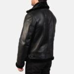 Francis B-3 Black Leather Bomber Jacket - Image 5