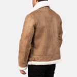 Francis Distressed Brown Leather Bomber Jacket - Image 2