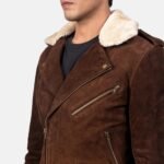 Furton Mocha Suede Biker Jacket - Image 6