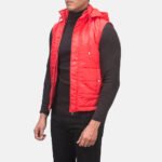 Fuston Red Hooded Puffer Vest - Image 2