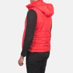 Fuston Red Hooded Puffer Vest - Image 5