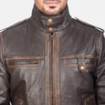 [FS] Glen Street Brown Leather Bomber Jacket - Image 6
