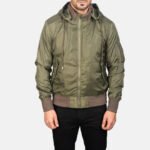 Hanklin Ma-1 Green Hooded Bomber Jacket - Image 3