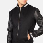 Harrison Black Hybrid Varsity Jacket - Image 6