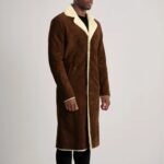 Kolby Brown Suede Shearling Coat - Image 2