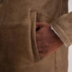 Kolby Distressed Brown Leather Shearling Coat - Image 6