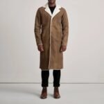 Kolby Distressed Brown Leather Shearling Coat - Image 3