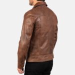 [FS] Lavendard Brown Leather Biker Jacket - Image 6
