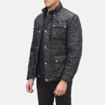 Nelson Quilted Black Windbreaker Jacket - Image 2