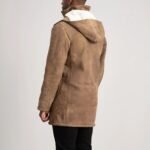 Nolan Distressed Brown Leather Duffle Coat - Image 5