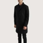 Petrillo Black Wool Single Breasted Coat - Image 2