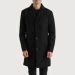 Petrillo Black Wool Single Breasted Coat - Image 4