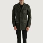 Ray Cutler Green Leather Blazer - Image 4