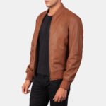 Shane Brown Leather Bomber Jacket - Image 2