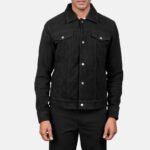 Stallon Black Suede Trucker Jacket - Image 4