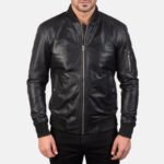 [FS] Bomia Ma-1 Black Leather Bomber Jacket - Image 4