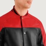 Terrance Black & Red Leather Varsity Jacket - Image 3
