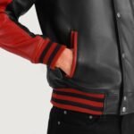 Terrance Black & Red Leather Varsity Jacket - Image 6