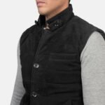 Tony Black Suede Vest - Image 6
