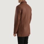 Urban Slate Brown Leather Coat - Image 5