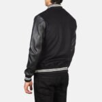 Vaxton Black Striped Hybrid Varsity Jacket - Image 5