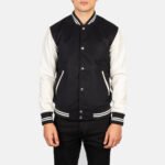 Vaxton Black & White Hybrid Varsity Jacket - Image 4