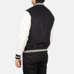 Vaxton Black & White Hybrid Varsity Jacket - Image 5