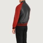 Walton Black & Red Leather Varsity Jacket - Image 5