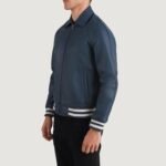 Walton Blue Leather Varsity Jacket - Image 2
