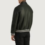 Walton Green Leather Varsity Jacket - Image 5